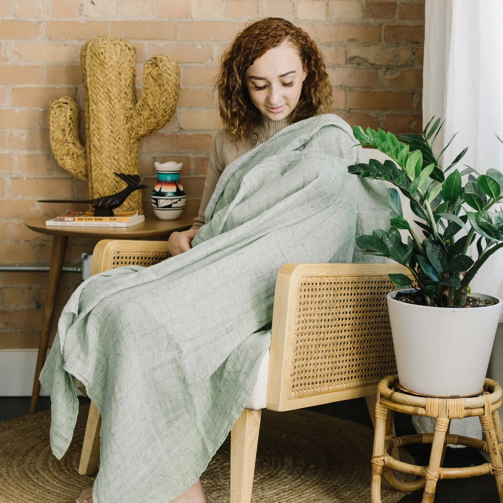 Little Unicorn Single Cotton Muslin Swaddle - Cactus Lines