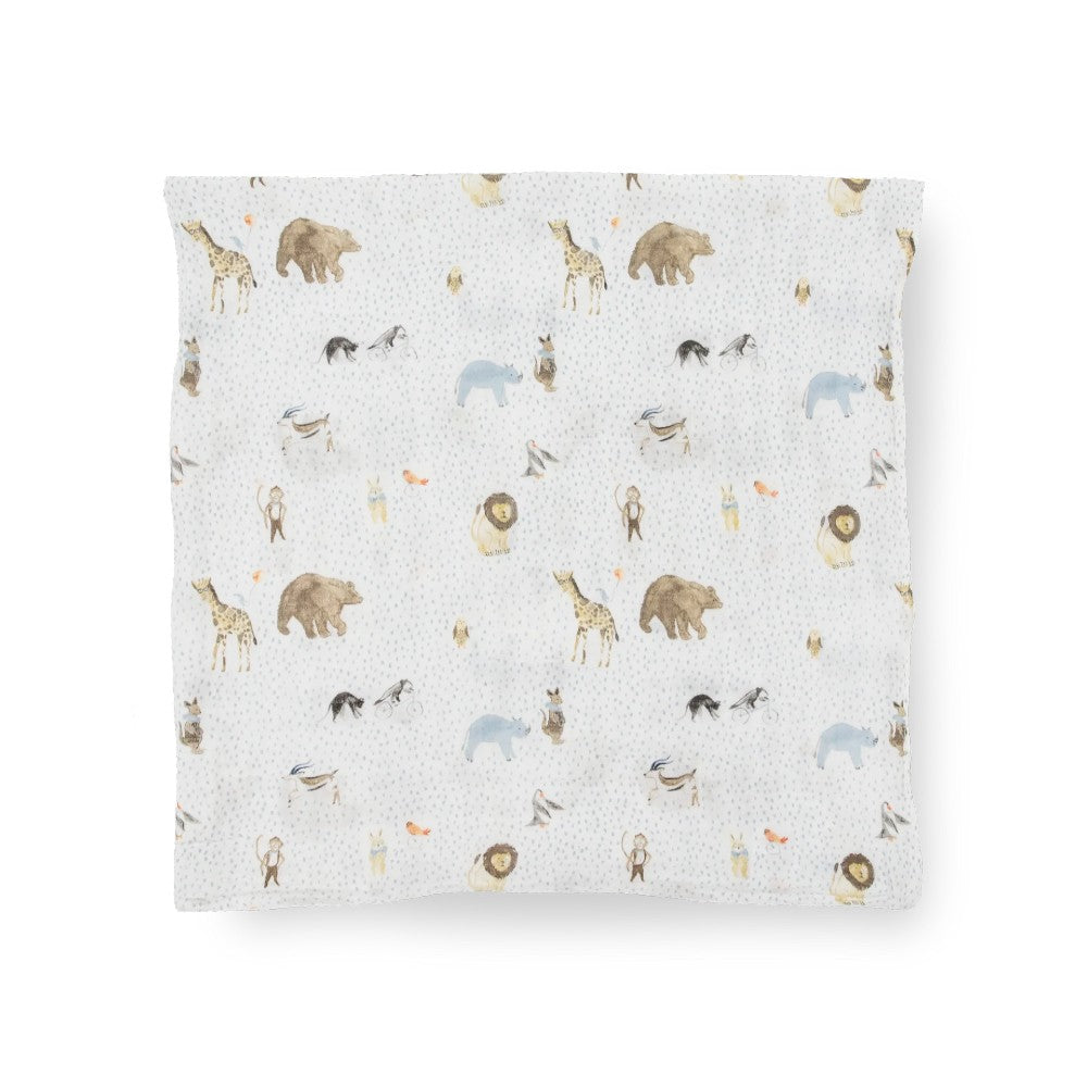 Little Unicorn Single Cotton Muslin Swaddle - Party Animals