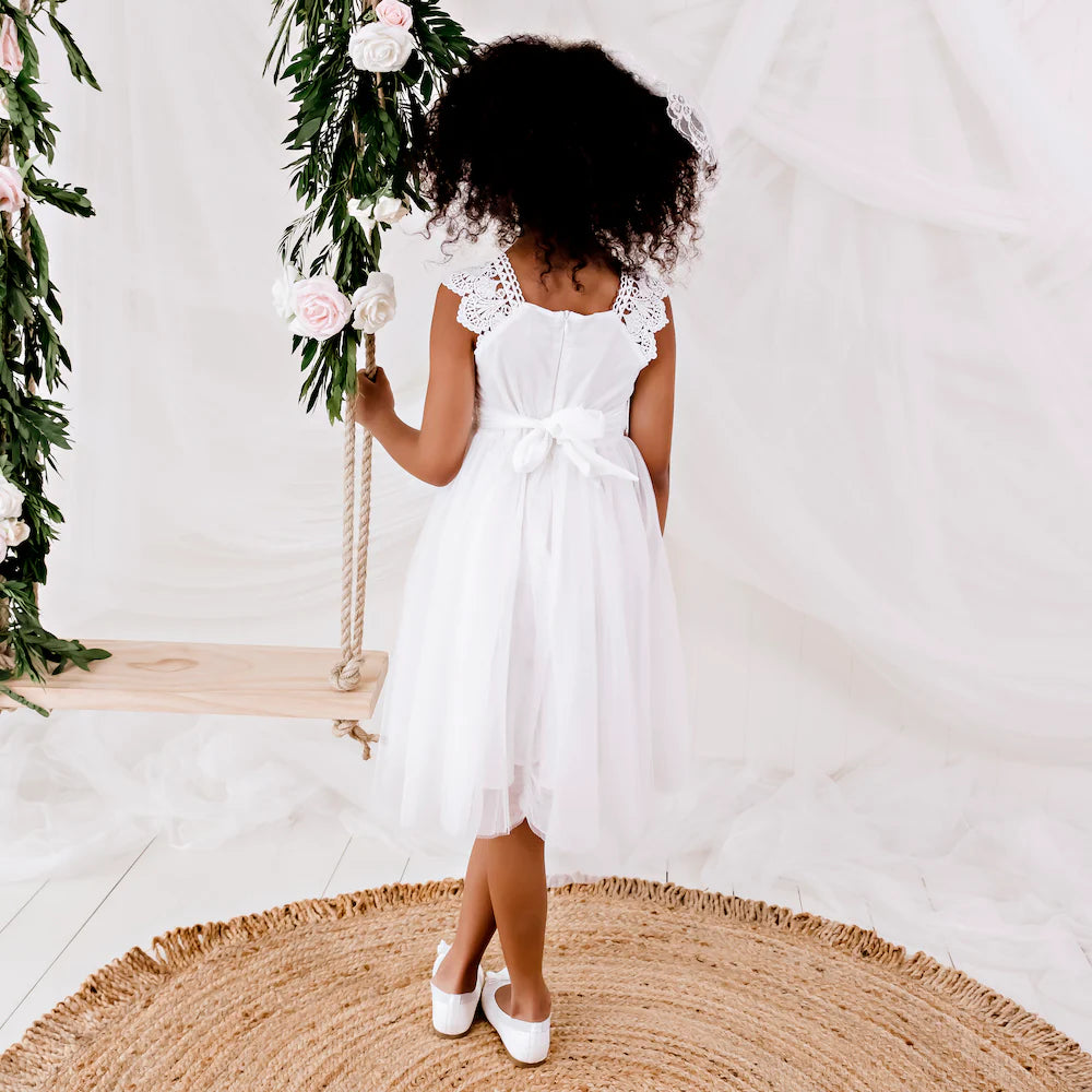 Designer Kidz | Angie Lace Bodice Dress | Ivory