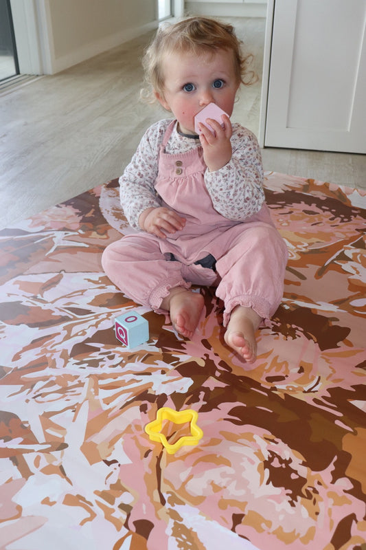Mess Mats | Designed for mess | Peach Flora | Xtra Large