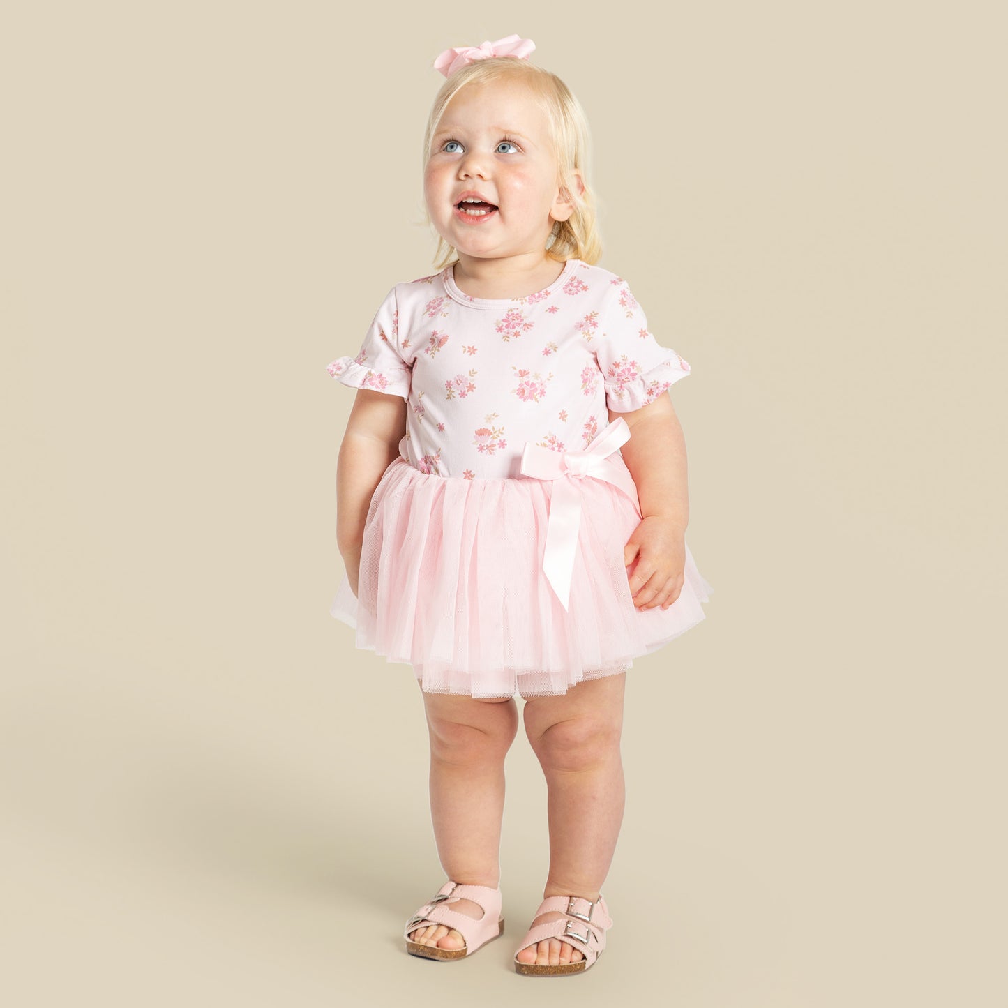 Designer Kidz | Bella Floral Short Sleeve Tutu Romper