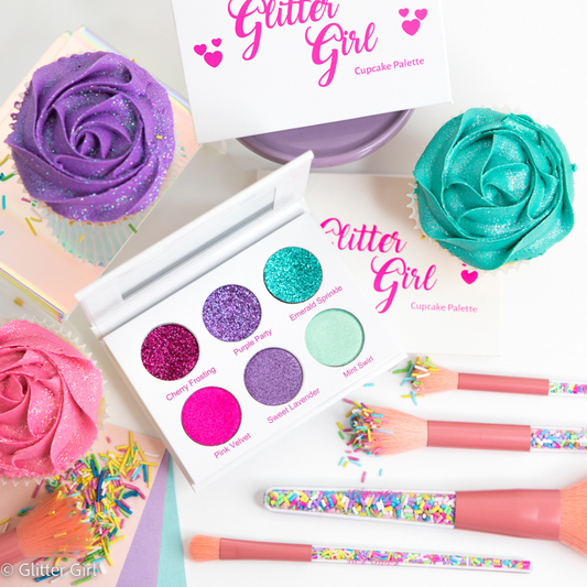 Glitter Girl | Cupcake Mini Palette | Kids Makeup Eyeshadow 6 Colours