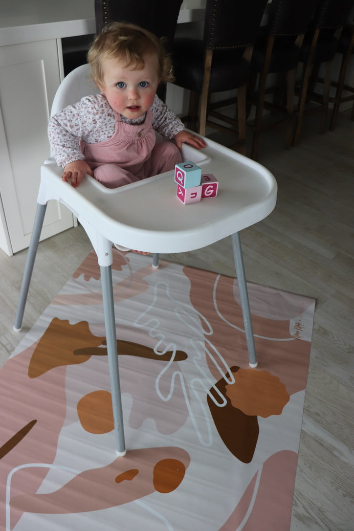 Mess Mats | Designed for mess | Peach Flora | Xtra Large