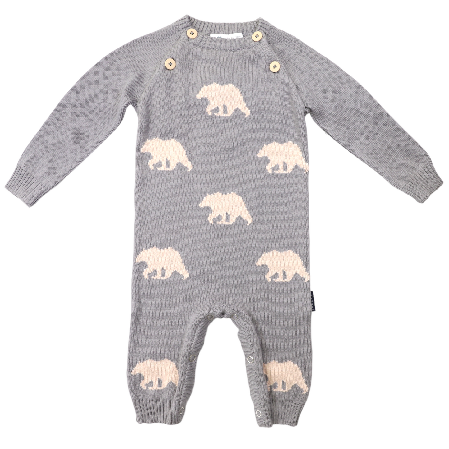 Korango | Bear Pattern Knit Onesie | Moon