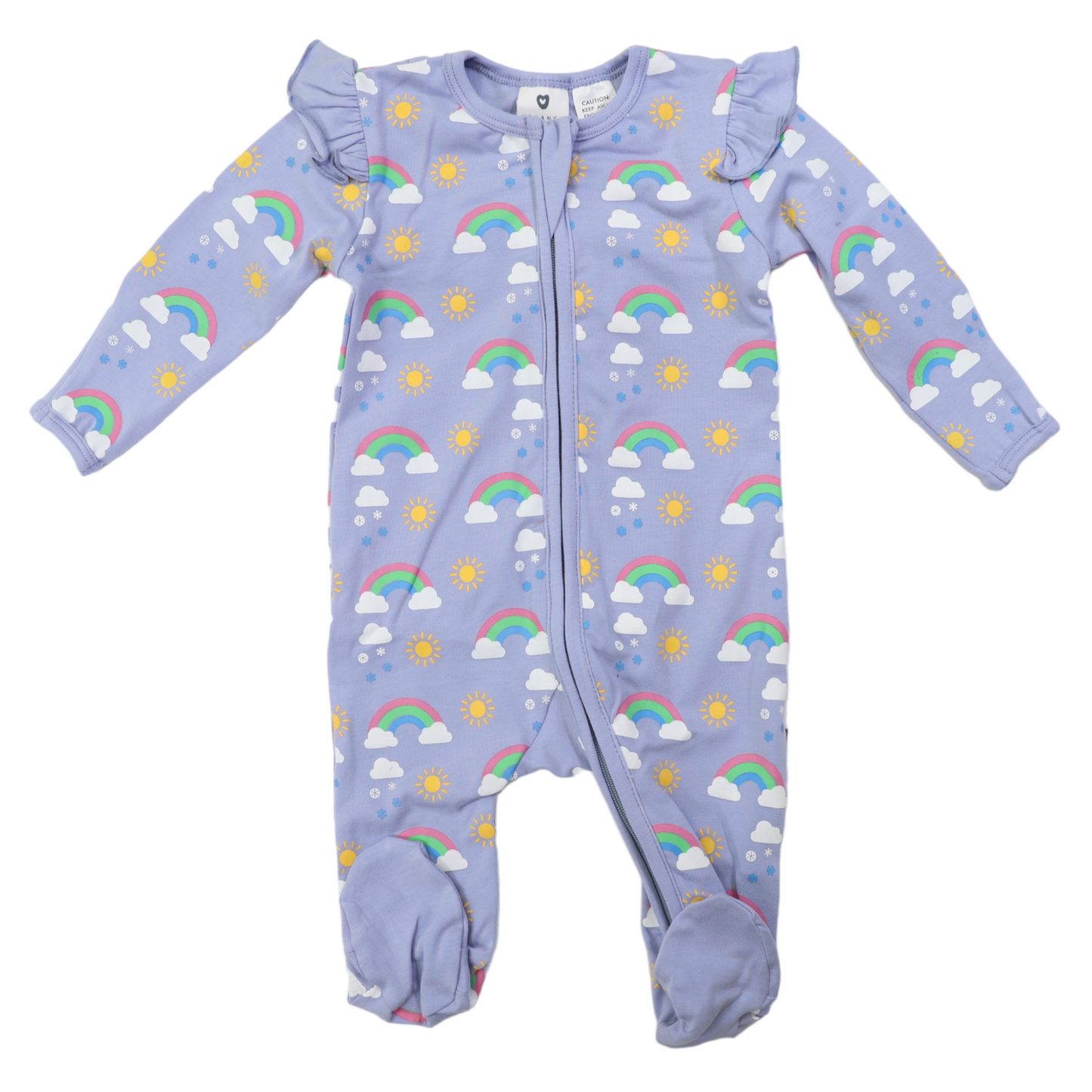 Korango | Sunshine and Rainbows Double Zip Onesie | Blue Herron