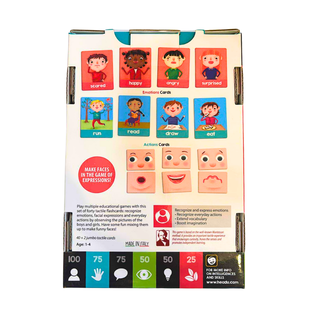 Headu | Montessori Flashcards | Emotions and Actions