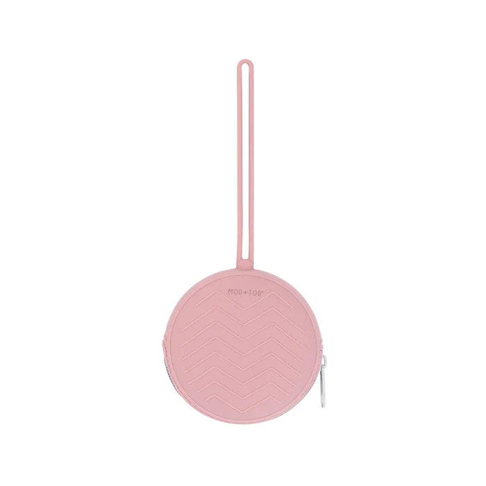 Mod and Tod | Silicone Pacifier Holder Case | Dusty Pink