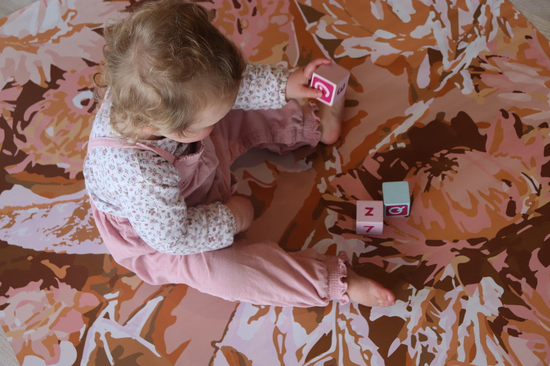 Mess Mats | Designed for mess | Peach Flora | Xtra Large