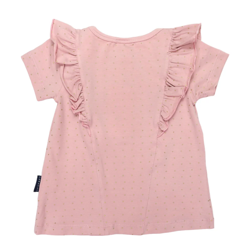 Korango | Spot of Gold Frill Top Pink
