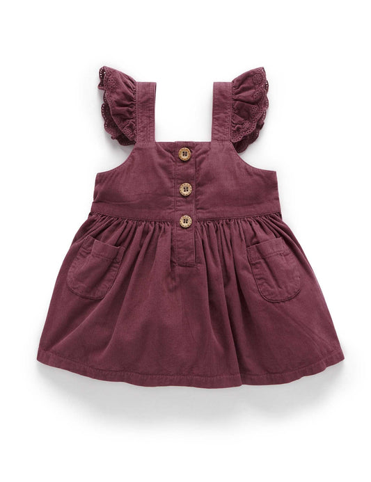 Purebaby | Forest Corduroy Pinnie Dress | Raisin 5Y