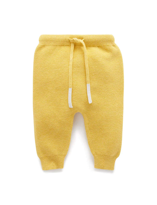 Purebaby | Knit Leggings | Mustard Melange | Size 3 Years