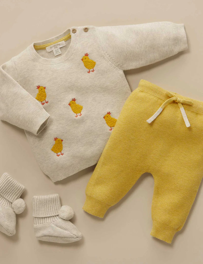 Purebaby | Knit Leggings | Mustard Melange