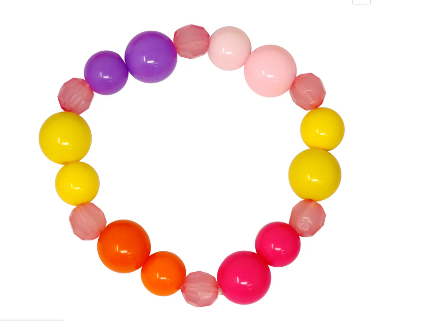 Pink Poppy Fairy Rainbow Necklace & Bracelet Set