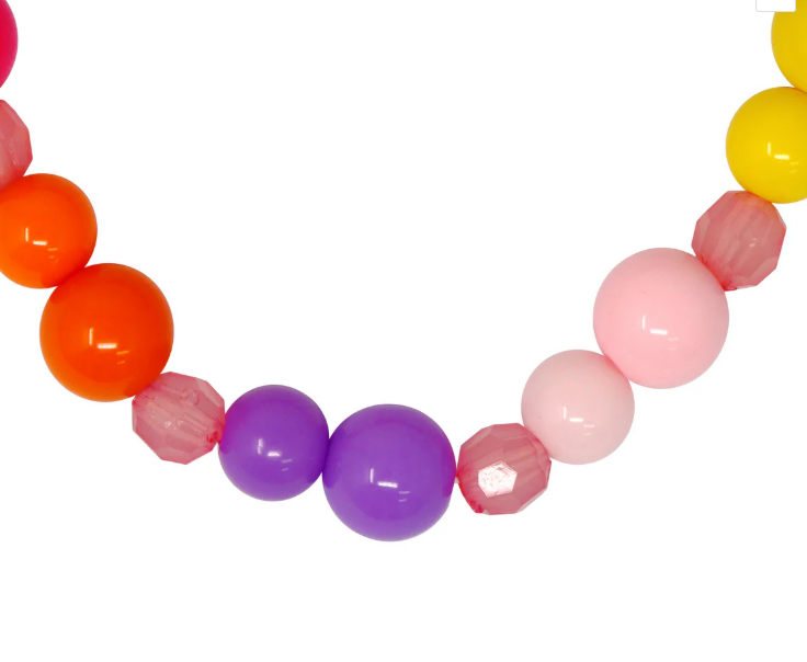 Pink Poppy Fairy Rainbow Necklace & Bracelet Set