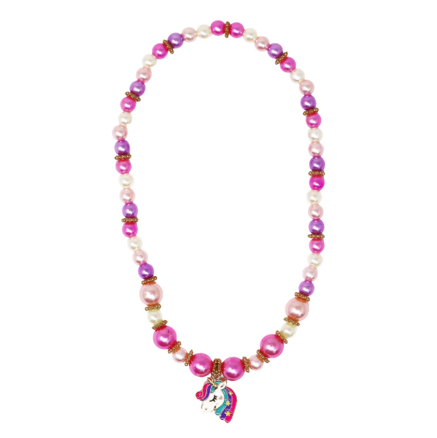 Pink Poppy Unicorn Necklace & Bracelet Set