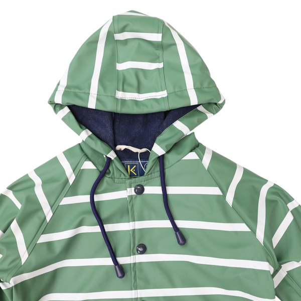 Korango Rainwear | Colour Change Stripe Raincoat | Green