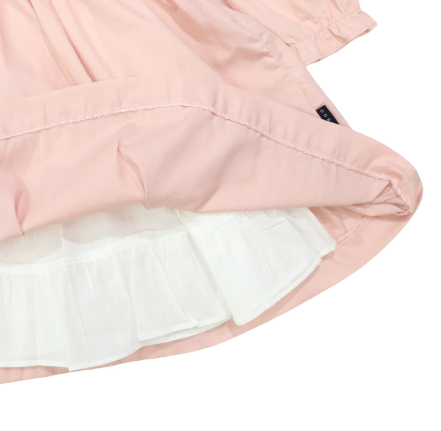 Korango | Front Frill Cotton Dress | Dusky Pink