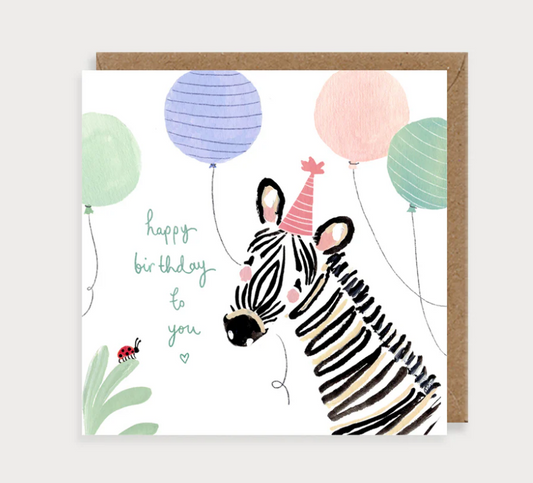 Zebra Happy Birthday card