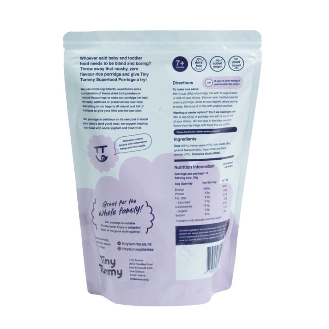 Tiny Tummy | Superfood Porridge - Raspberry