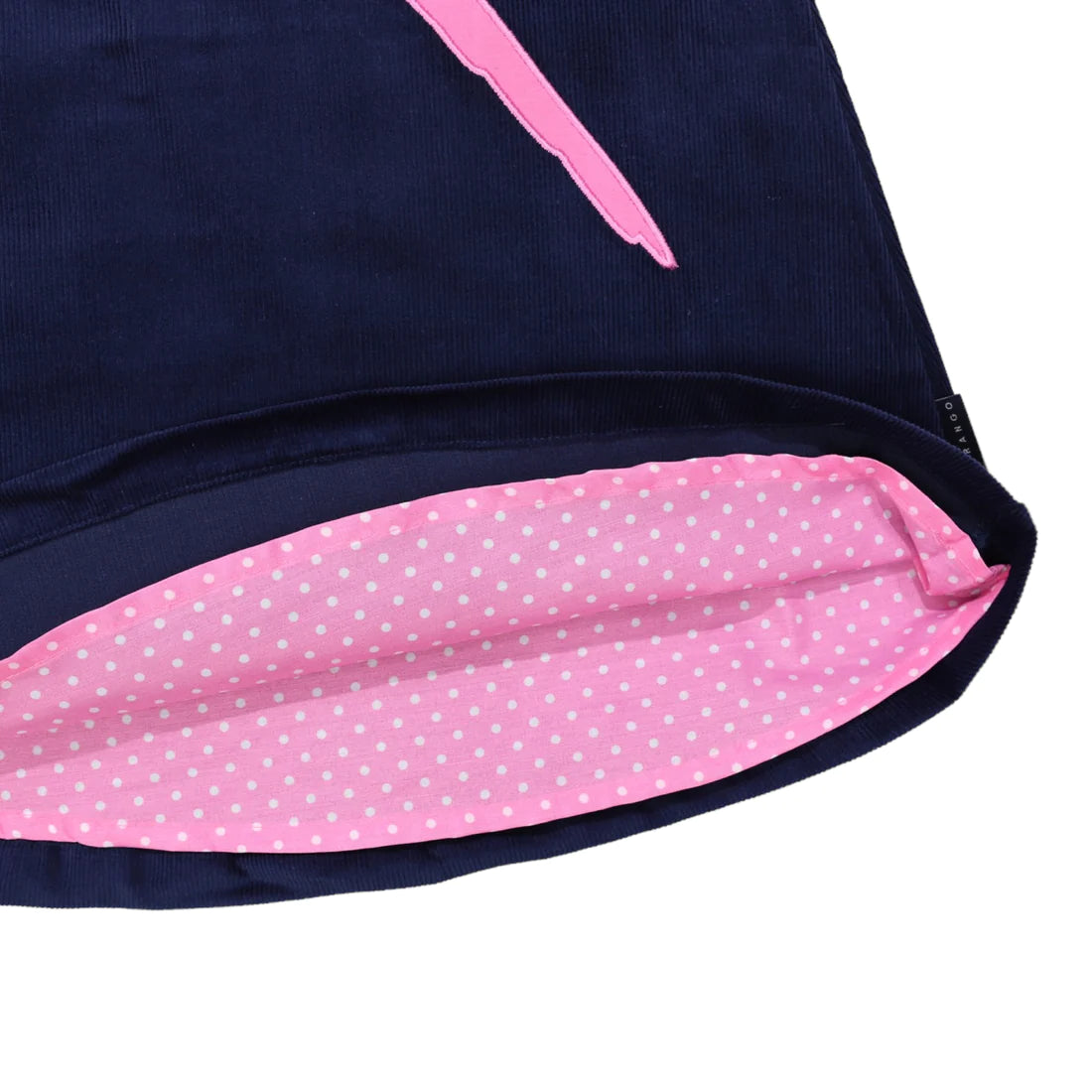 Korango | Pink Macaw Corduroy Pinafore Navy
