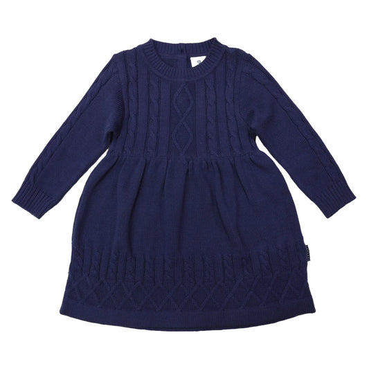 Korango | Textured Knit Dress | Navy Size 4Y