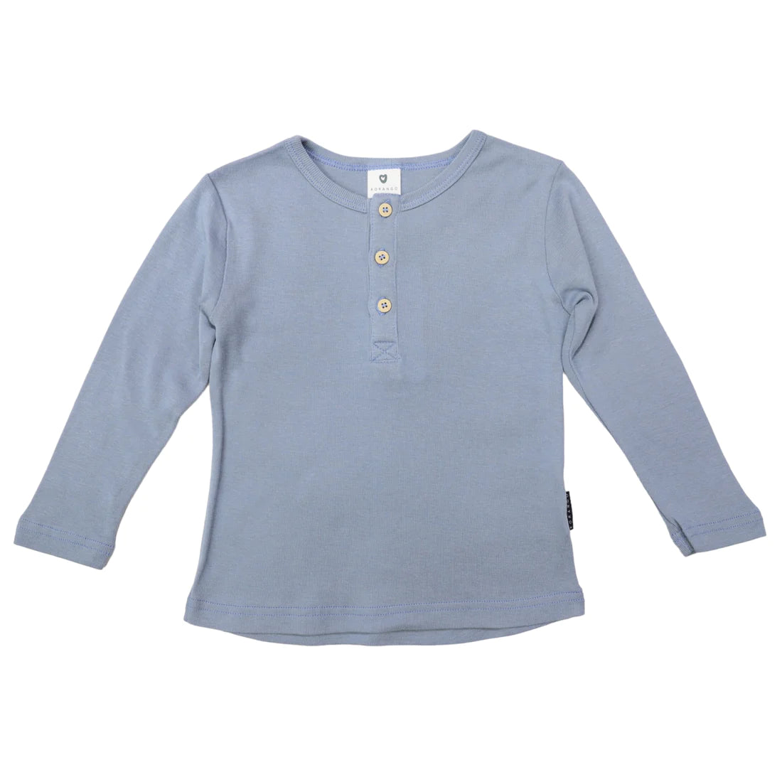 Korango | Cotton Modal Henley Top | Dusty Blue
