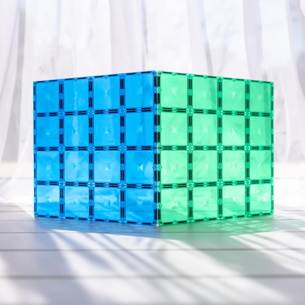 Connetix | Magnetic Tiles | Rainbow Blue & Green Base Plate 2 piece