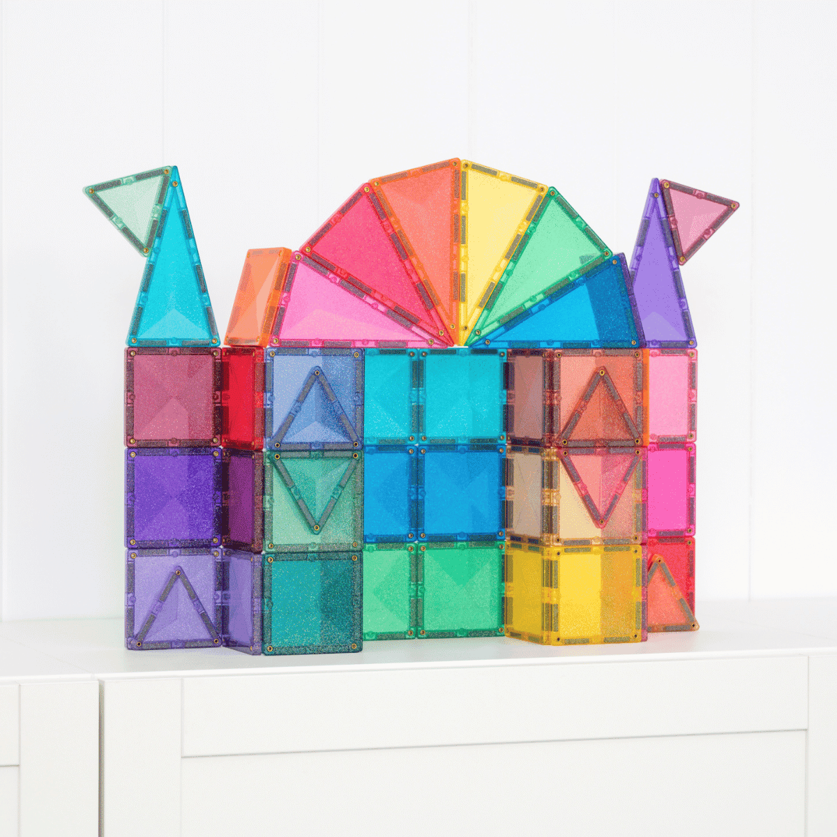 Connetix | Magnetic Tiles | Glitter Castle Pack 48 pieces