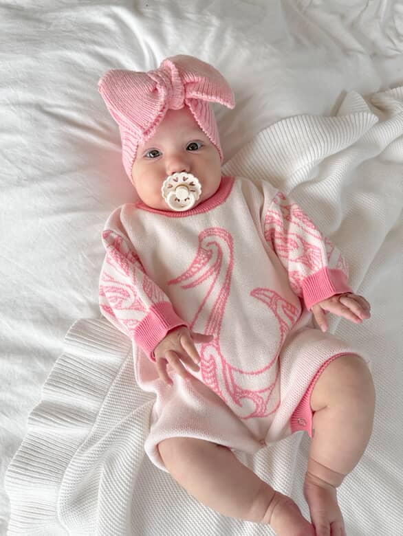 The Pēpi Pozy | Pēpi Kākahu Knitted Baby Romper