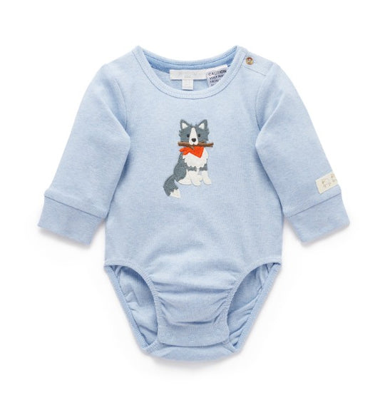 Purebaby | Country Air Melange | Applique Bodysuit
