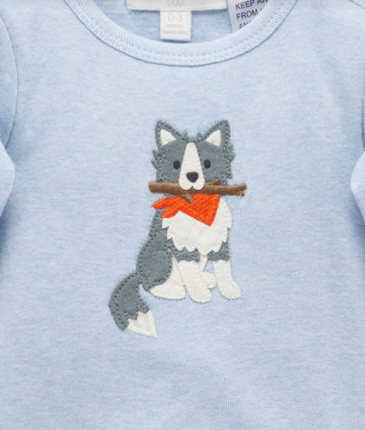 Purebaby | Country Air Melange | Applique Bodysuit