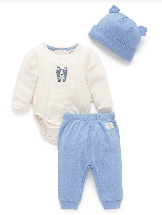 Purebaby |  Piece Set | Bluestone Melange