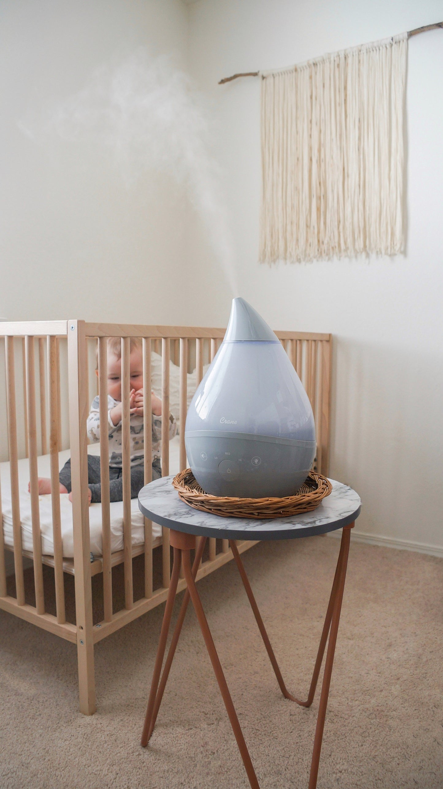 Crane | Drop Cool Mist Humidifier 3.75L - Grey