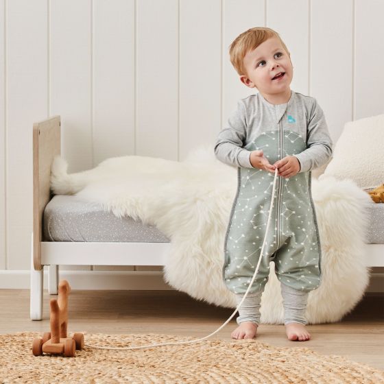 Love to Dream | Organic Sleep Suit | Long Sleeve | Olive Stellar | 1.0T