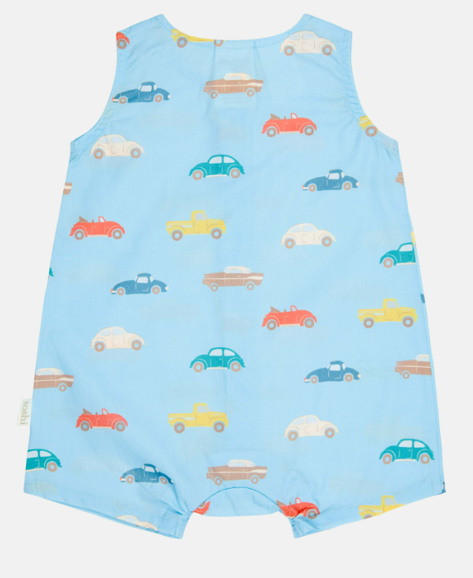 Toshi | Baby Romper | Banjo Fast Lane Cyan