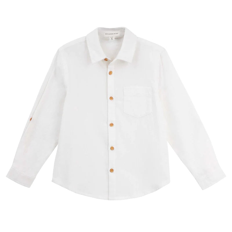 Designer Kidz | Archie Long Sleeve Shirt | Ivory