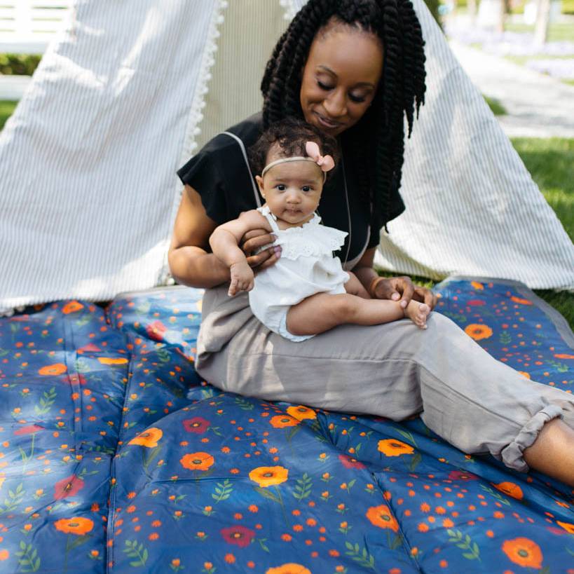 Little Unicorn | Outdoor Blanket | 5 x 10 | Midnight Poppy