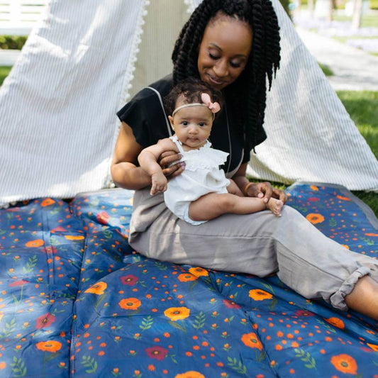 Little Unicorn | Outdoor Blanket | 5 x 10 | Midnight Poppy