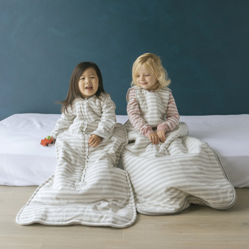 Woolbabe | Duvet Front Zip Sleeping Bag with Sleeves | Pebble