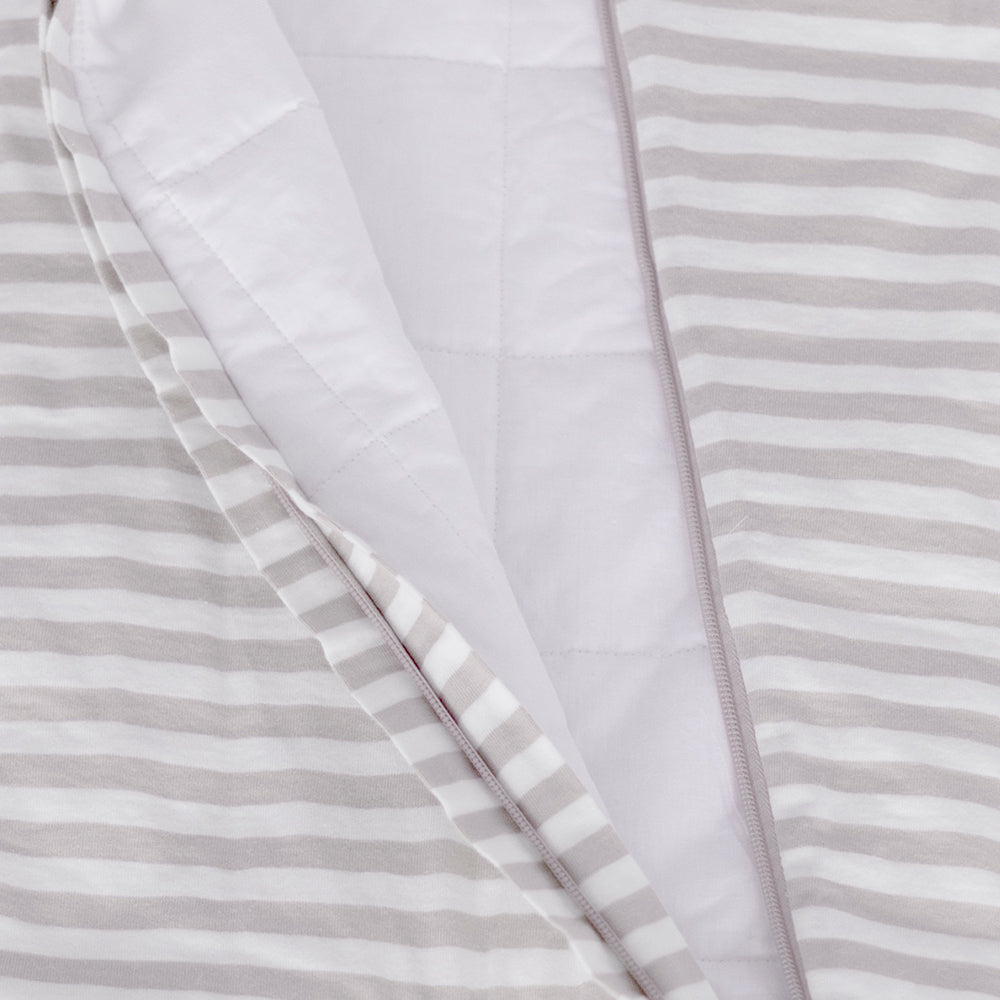 Woolbabe | Merino/Organic Cotton Duvet Sleeping Suit with Sleeves - Pebble