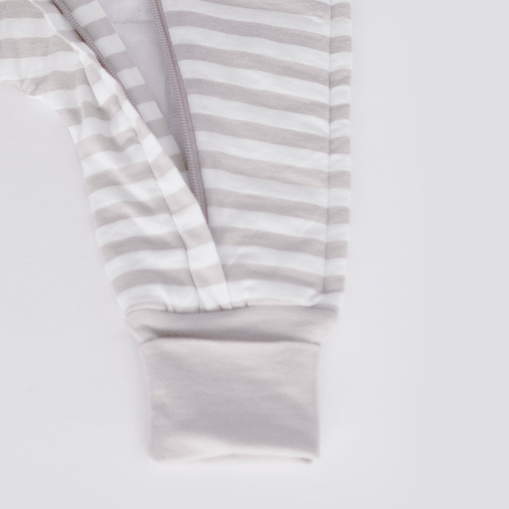 Woolbabe | Merino/Organic Cotton Duvet Sleeping Suit with Sleeves - Pebble