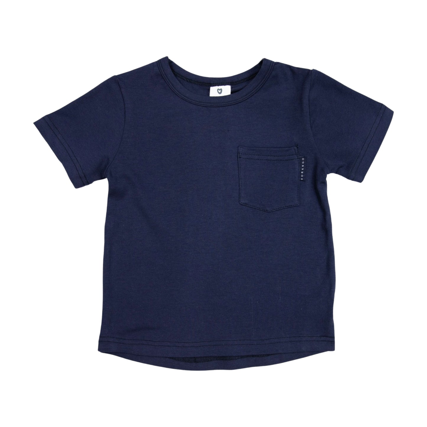 Korango | Cotton Pocket Tee | Grey Marle, Navy and White