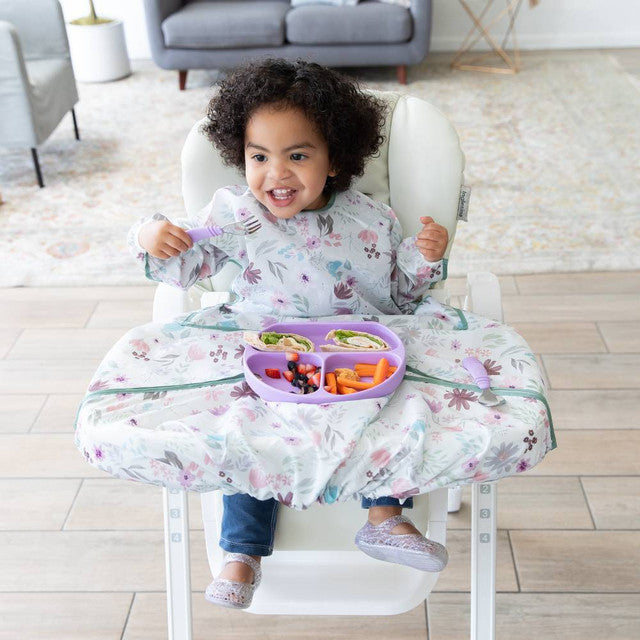 Bumkins Tray Mate Sleeved Bib - Floral