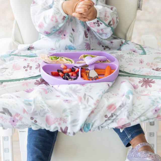 Bumkins Tray Mate Sleeved Bib - Floral