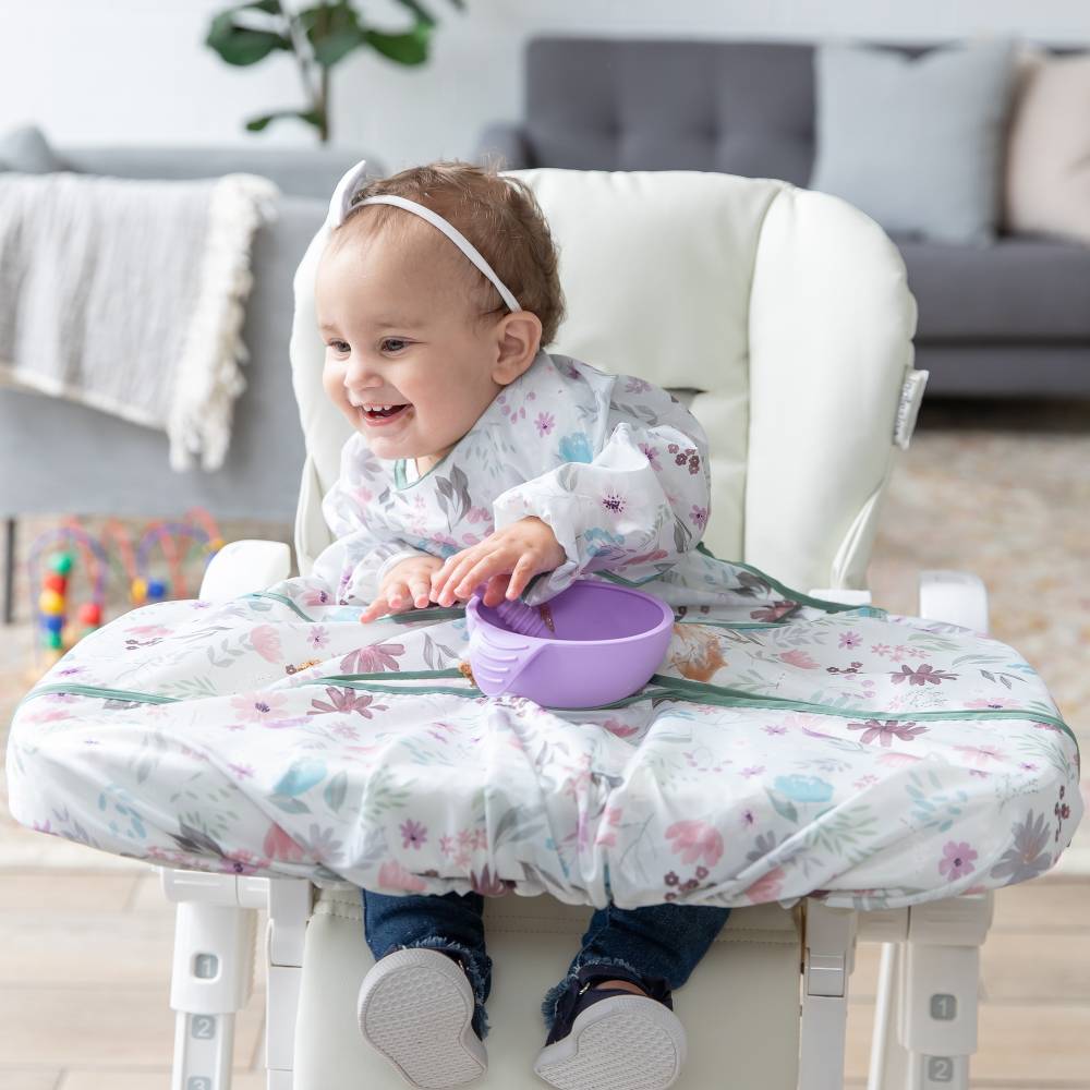 Bumkins Tray Mate Sleeved Bib - Floral