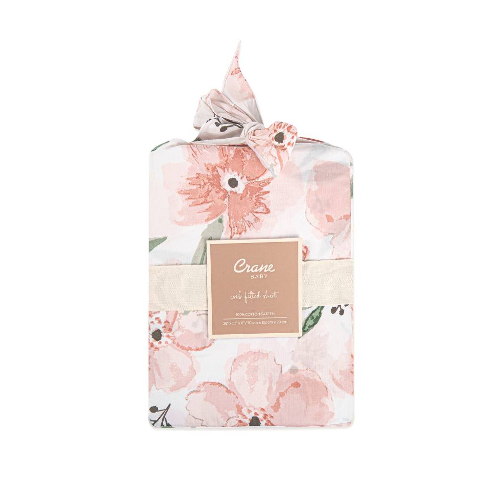 Crane Baby Cot Fitted Sheet | Parker Collection - Parker Floral