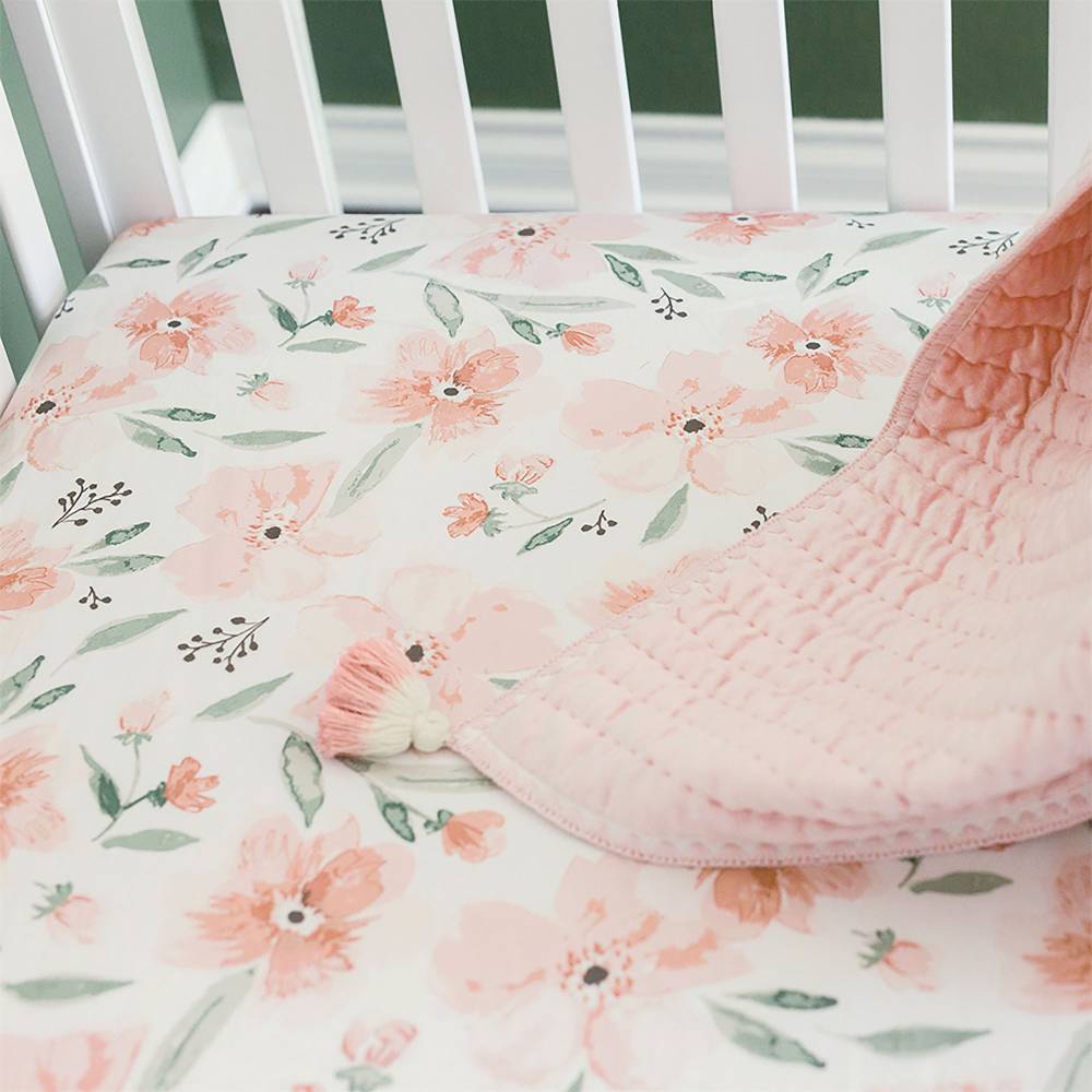 Crane Baby Cot Fitted Sheet | Parker Collection - Parker Floral