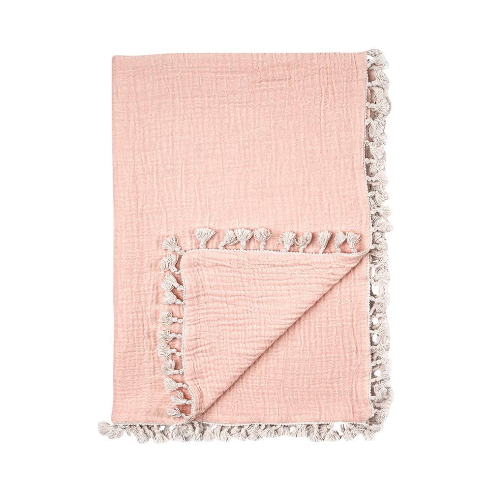 Crane Baby | 6 Layer Muslin Blanket | Desert Rose