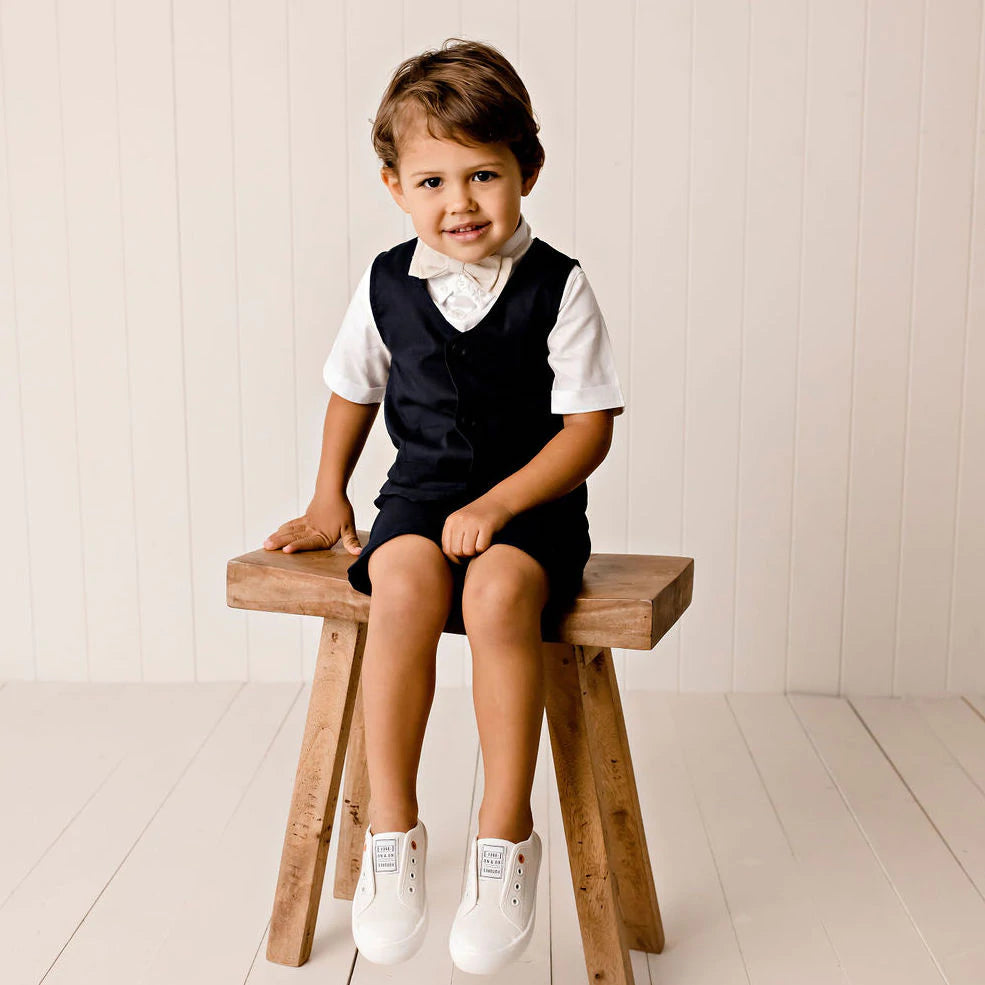 Designer Kidz | Toby Linen Vest | Navy