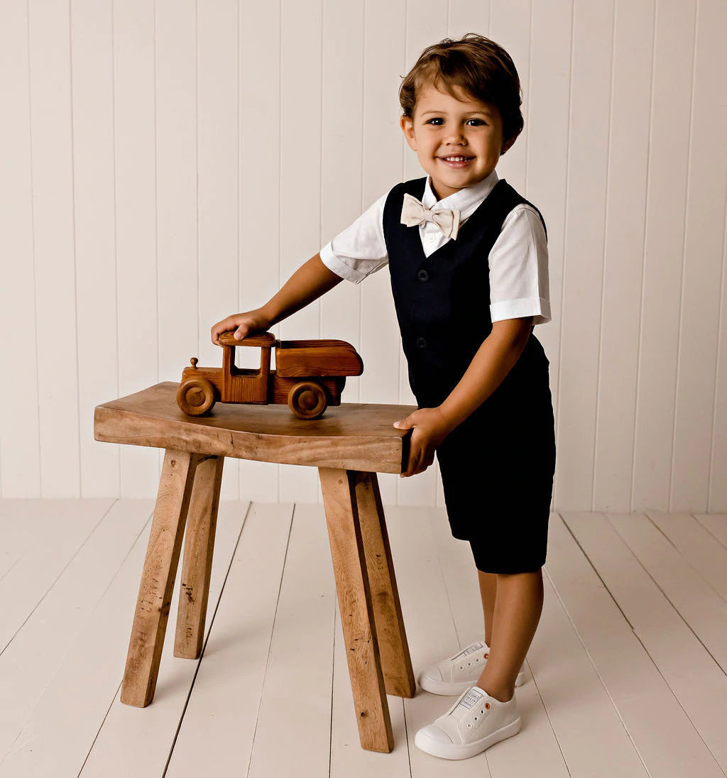 Designer Kidz | Toby Linen Vest | Navy